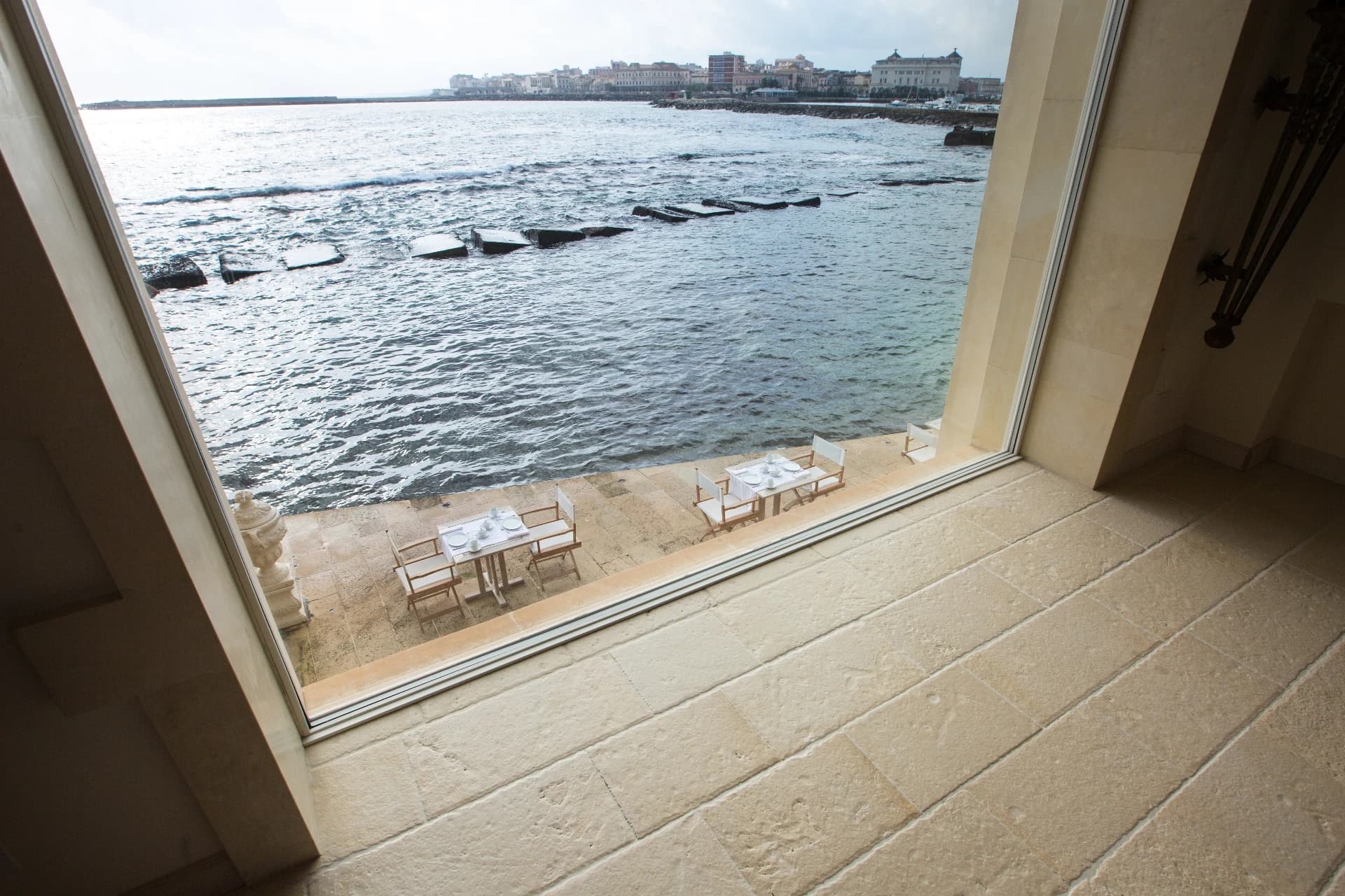 Interior corner with large sea-view window