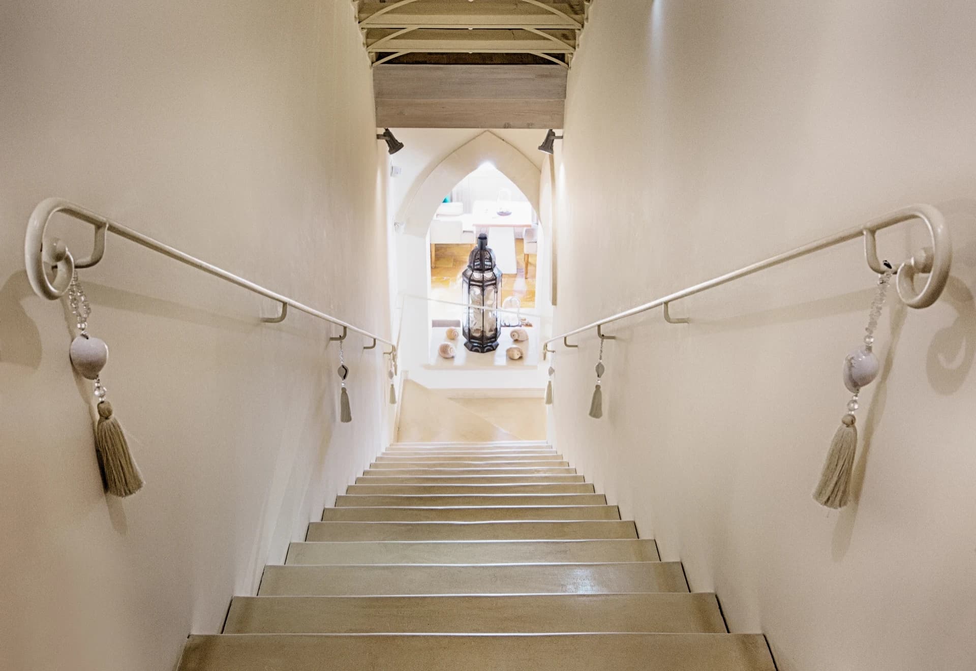 Interior staircase with lantern
