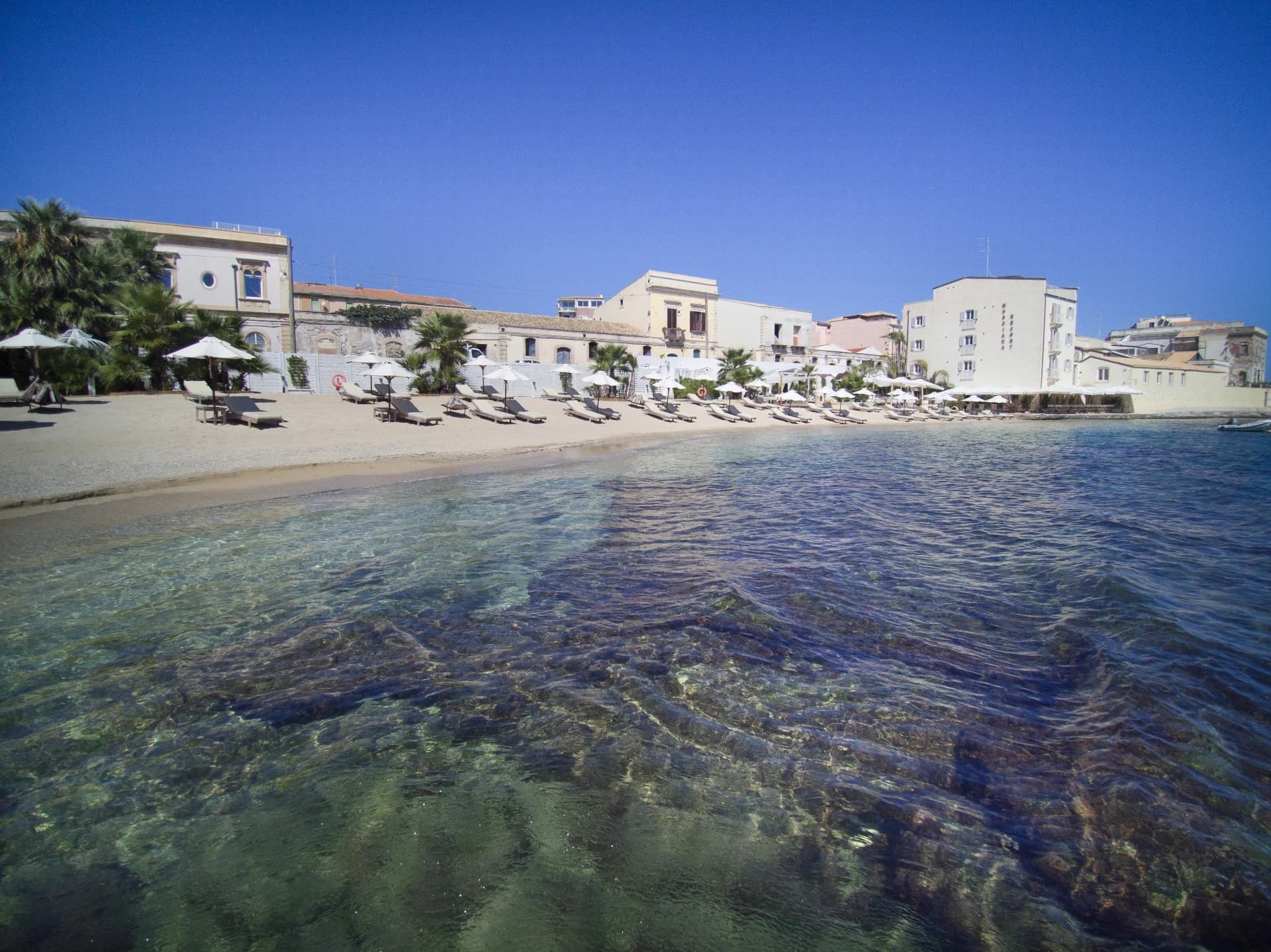Resort beach with turquoise waters