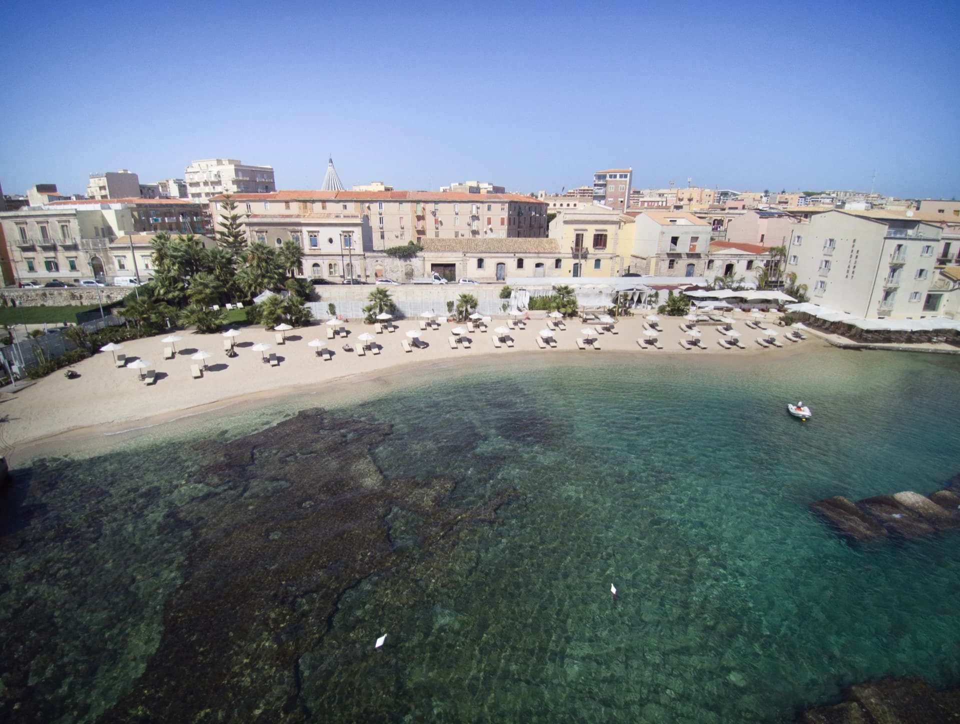 Bay with beach and turquoise sea