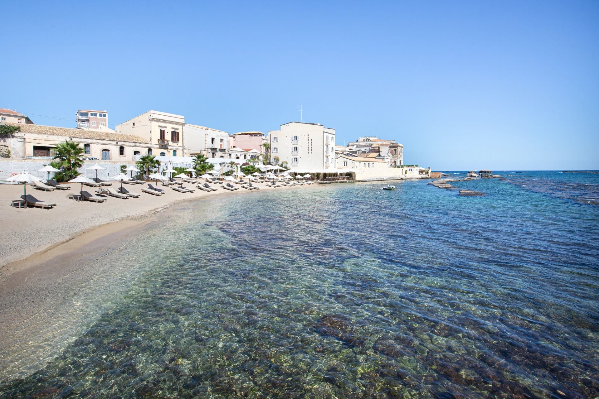 Beach and seaside village