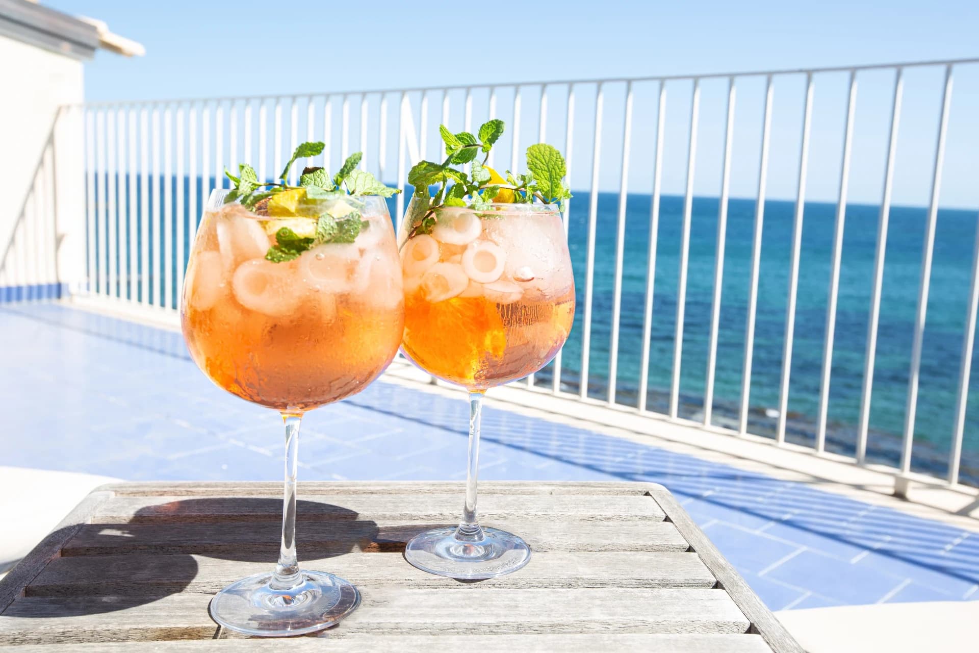 Cocktails on the sea-view terrace