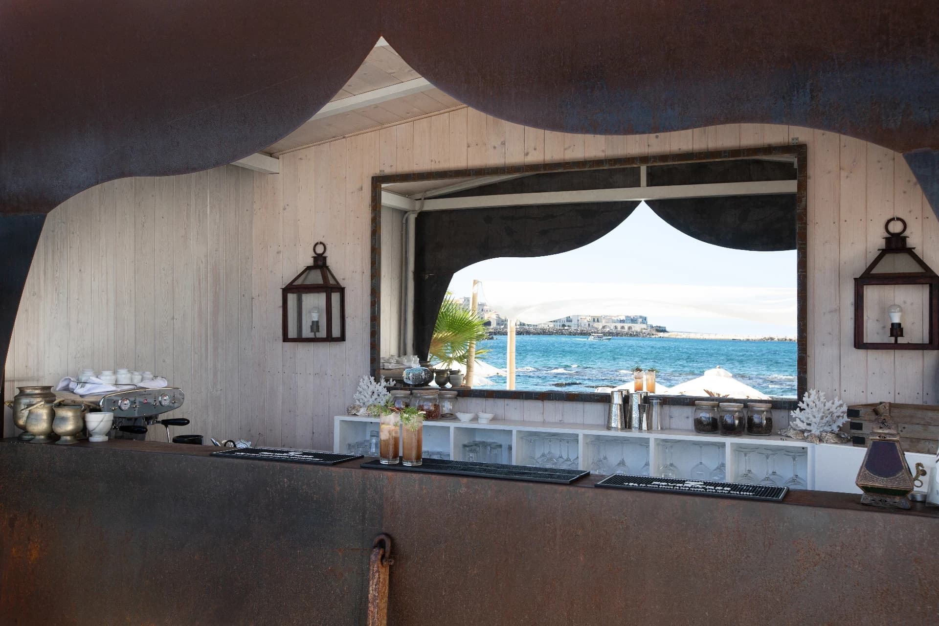 Bar with a sea view